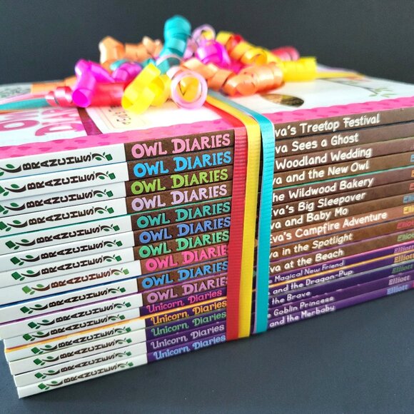OWL DIARIES AND UNICORN DIARIES BOOKS MIXED LOT OF 15 BRANCHES SCHOLASTIC ELLIOT - Picture 1 of 14